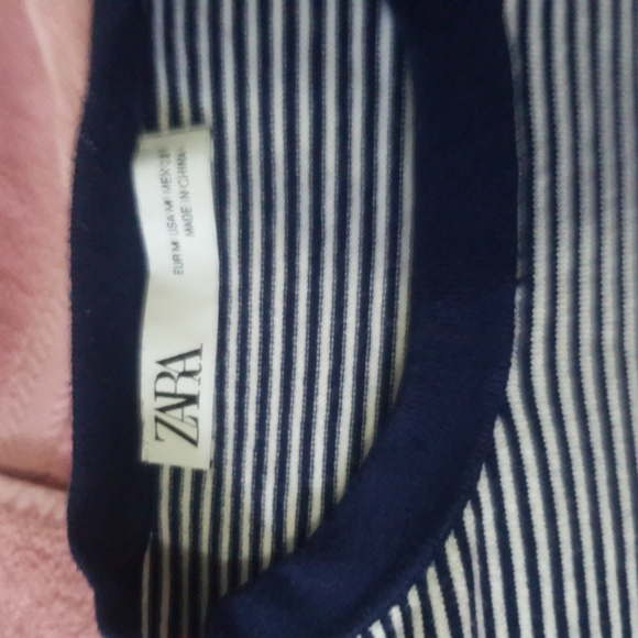 Womens size small blue and white Zara short sleeves top - Picture 2 of 5